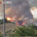 Fiamme ad Ascoli Piceno dopo la caduta di due Tornado