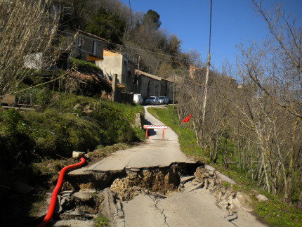 Una frana nella regione Marche