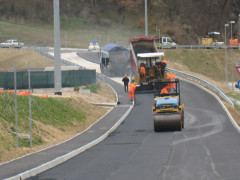 I lavori in corso per la cd. "variante del Glorioso", tra le due ex statali 502 e 361 a San Severino Marche