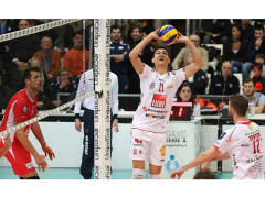 Volley, superLega: un momento del match tra Cucine Lube Banca Marche e Lpr Piacenza