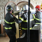 Recupero vetrata dala Chiesa Santa Chiara di Camerino