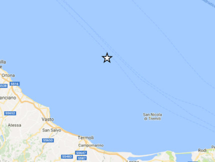 Un terremoto si è verificato nel mar Adriatico, al largo della costa abruzzese martedì 8 agosto 2017