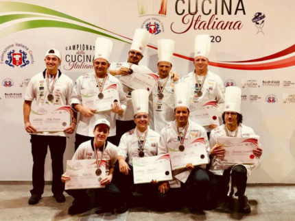 team cuochi Marche secondo ai Campionati della cucina italiana 2020