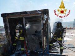 Incendio di due container a Osimo