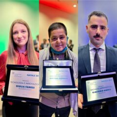 Confindustria Marche - Premiati Giacomo Guida (Savait), Giuliana Bufarini (Bufarini srl) e Giulia Fanesi (Pluservice)