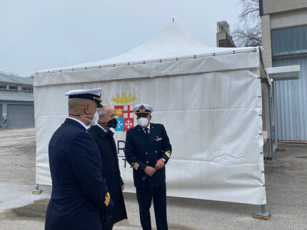 Presentazione Operazione Athena: punto tamponi allestito da Marina Militare ad Ancona