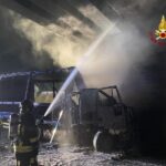 Camion in fiamme a Jesi
