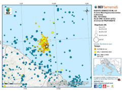 Area della sequenza sismica della Costa Marchigiana Pesarese successiva al 9 novembre 2022 - Fonte INGV
