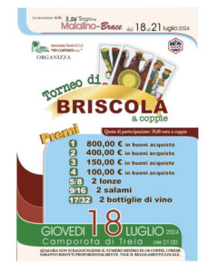 36^ edizione della Sagra del Maialino alla Brace e festa di S. Vincenzo - Torneo Briscola