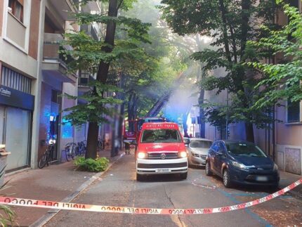Incendio in una palazzina di Pesaro