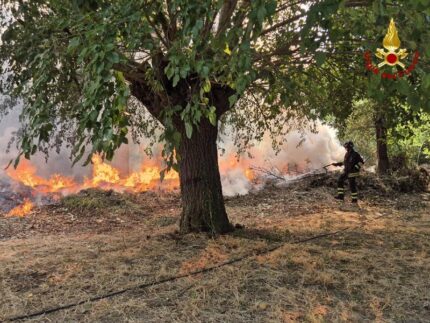 Incendio in località Albacina