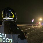 Principio d'incendio sull'A-14